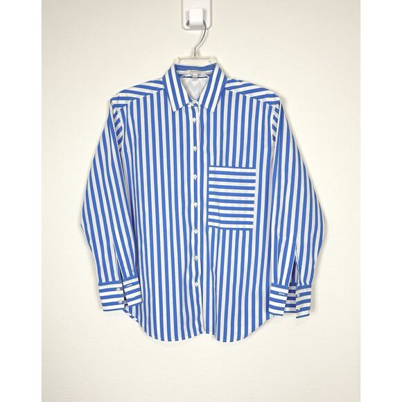 AYR Tops - AYR Shirt The Deep End Button Down Blue White Stripe XS
